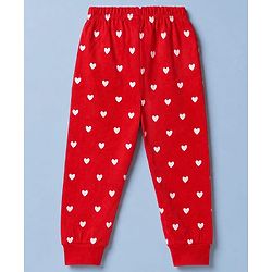 Babyhug 100% Cotton Knit Full Sleeves T-Shirt & Pyjama Night Suit with Penguin & Heart Print - White