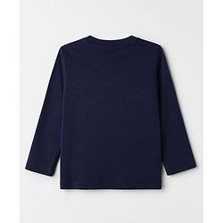 Babyhug Cotton Knit Full Sleeves T-Shirt & Pyjama Set With Astronaut Print - Navy Blue