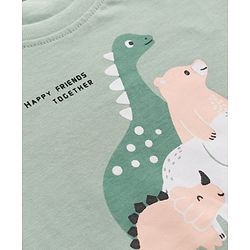 Babyhug 100% Cotton Knit Full Sleeves T-Shirt & Pyjama Night Suit with Animal Print - Green