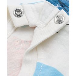 Babyhug 100% Cotton Knit Full Sleeves Co-Ords T-Shirt & Pyjama Night Suit with Dinosaur Print - White