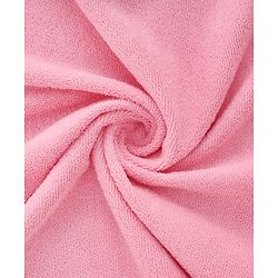 Babyhug Cotton Knit Microfiber Towel With Teddy Bear Embroidery L 31.5 X B 22.5 cm - Light Pink