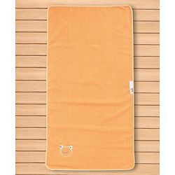Babyhug Cotton Knit Microfiber Towel With Frog Embroidery L 31.5 X B 22.5 cm - Orange