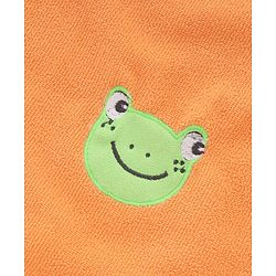 Babyhug Cotton Knit Microfiber Towel With Frog Embroidery L 31.5 X B 22.5 cm - Orange