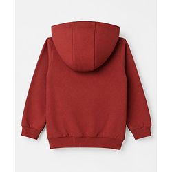 Babyhug 100% Cotton Knit Full Sleeves Open Heavy Gauge Solid Sweatshirt - Maroon