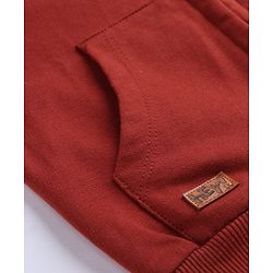 Babyhug 100% Cotton Knit Full Sleeves Open Heavy Gauge Solid Sweatshirt - Maroon