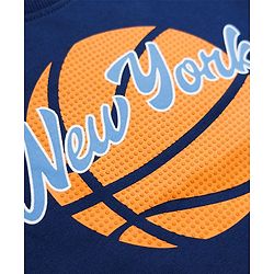 Babyhug 100% Cotton Knit Sweatshirt with Full Sleeves and Basketball Print in Navy Blue
