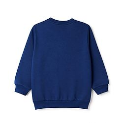 Babyhug 100% Cotton Knit Sweatshirt with Full Sleeves and Basketball Print in Navy Blue