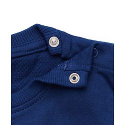 Babyhug 100% Cotton Knit Sweatshirt with Full Sleeves and Basketball Print in Navy Blue