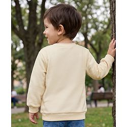 Babyhug 100% Cotton Knit Sweatshirt with Full Sleeves and Bear Print - Peach