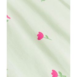 Babyhug 100% Cotton Knit Full Sleeves Co-Ords Shirt & Pyjama Night Suit with Floral Print - Light Green