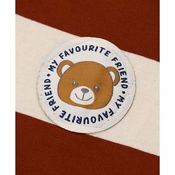 Babyhug 100% Cotton Knit Sweatshirt with Full Sleeves and Bear Patch in Brown