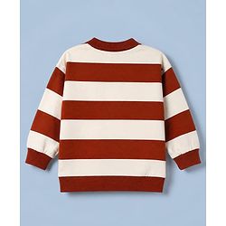 Babyhug 100% Cotton Knit Sweatshirt with Full Sleeves and Bear Patch in Brown