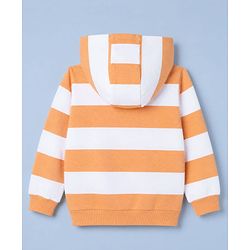 Babyhug 100% Cotton Knit Full Sleeves Sweatshirt with Soccer Ball Print - Orange