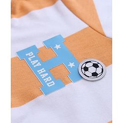 Babyhug 100% Cotton Knit Full Sleeves Sweatshirt with Soccer Ball Print - Orange
