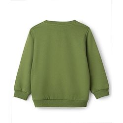 Babyhug 100% Cotton Heavy Gauge Terry Knit Sweatshirt with Full Sleeves & Tractor Print - Green