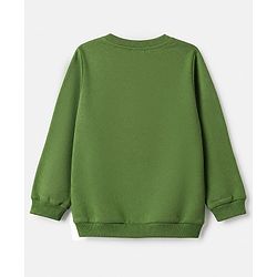 Babyhug 100% Cotton Heavy Gauge Terry Knit Sweatshirt with Full Sleeves & Tractor Print - Green