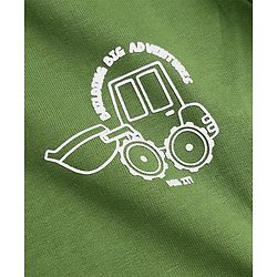 Babyhug 100% Cotton Heavy Gauge Terry Knit Sweatshirt with Full Sleeves & Tractor Print - Green