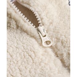 Babyhug Disney 100% Cotton Knit Fur Jacket with Full Sleeves and Mickey Mouse Embroidery in White