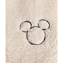 Babyhug Disney 100% Cotton Knit Fur Jacket with Full Sleeves and Mickey Mouse Embroidery in White