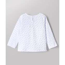 Babyhug Cotton Woven Full Sleeves Frock and Inner Tee with Polka Dots Print in Blue for 6-9 Months