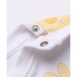 Babyhug 100% Cotton Knit Heavy Gauge Full Sleeves Sweatshirt with Floral & Text Print - White