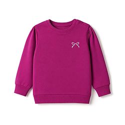 Babyhug 100% Cotton Knit Sweatshirt with Full Sleeves and Bow Print in Pink for 6-9 Months