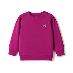 Babyhug 100% Cotton Knit Sweatshirt with Full Sleeves and Bow Print in Pink for 6-9 Months