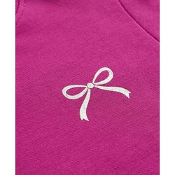 Babyhug 100% Cotton Knit Sweatshirt with Full Sleeves and Bow Print in Pink for 6-9 Months
