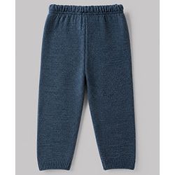Babyhug Knit Cardigan and Pant with Full Sleeves and Striped Print in Navy Blue for 3-6 Months