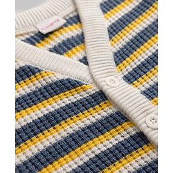 Babyhug Knit Cardigan and Pant with Full Sleeves and Striped Print in Navy Blue for 3-6 Months