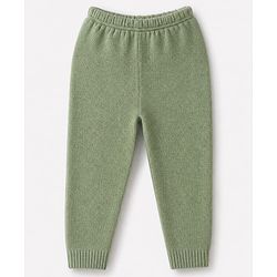 Babyhug Knit Full Sleeves Color Block Sweater Set - Green/White