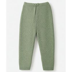 Babyhug Knit Full Sleeves Color Block Sweater Set - Green/White