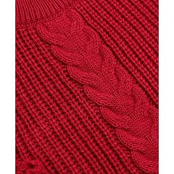 Babyhug Knit Full Sleeves Pullover with Cable Knit Design - Maroon