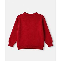Babyhug Knit Full Sleeves Pullover with Cable Knit Design - Maroon