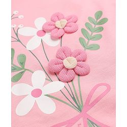 Babyhug 100% Cotton Heavy Gauge Fleece Knit Warm Sweatshirt with Full Sleeves & Floral Applique - Pink