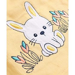 Babyhug 100% Cotton Single Jersey Knit Frock with Short Sleeves Inner Tee With Rabbit Embroidery - Yellow