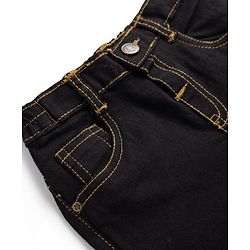 Babyhug Cotton Full Length Denim Slim Fit Jeans With Stretch in Black