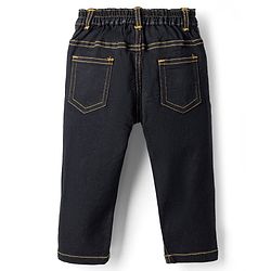 Babyhug Cotton Full Length Denim Slim Fit Jeans With Stretch in Black