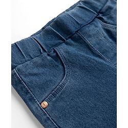 Babyhug Denim Full Length Jeggings with Stretch - Blue