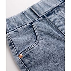 Babyhug Denim Full Length Jeggings with Stretch - Blue