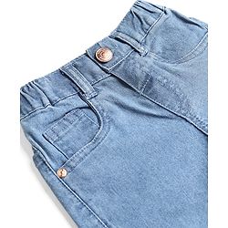 Babyhug Cotton Mix Denim Full Length Washed Jeans With Stretch -Dark Blue