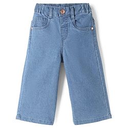 Babyhug Cotton Mix Denim Full Length Washed Jeans With Stretch -Dark Blue