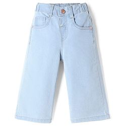 Babyhug Cotton Mix Denim Full Length Washed Jeans With Stretch -Dark Blue