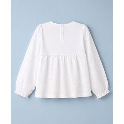 Babyhug 100% Cotton Single Jersey Knit Full Sleeves Top & Leggings with Floral Embroidery - White & Yellow