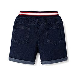 Babyhug Cotton Mix Comfort Fit Washed Denim Short With Stretch In Royal Blue
