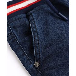 Babyhug Cotton Mix Comfort Fit Washed Denim Short With Stretch In Royal Blue