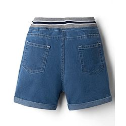 Babyhug Cotton Mix Comfort Fit Washed Denim Short With Stretch In Royal Blue
