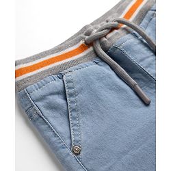 Babyhug Cotton Mix Comfort Fit Washed Denim Short With Stretch In Royal Blue