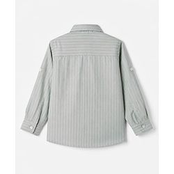Babyhug 100% Cotton Woven Full Sleeves Striped Shirt - Grey