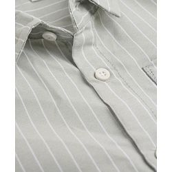 Babyhug 100% Cotton Woven Full Sleeves Striped Shirt - Grey